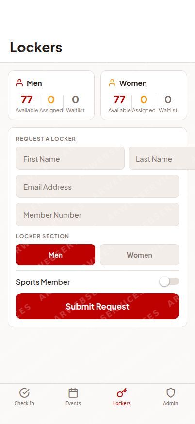 Mobile lockers screen
